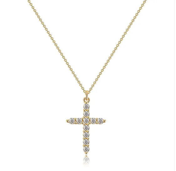 Halskæde med Kors og Diamantkrone