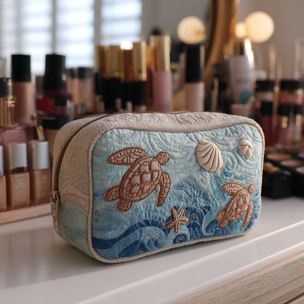 Makeuptaske Havskildpadde i Lyseblåt