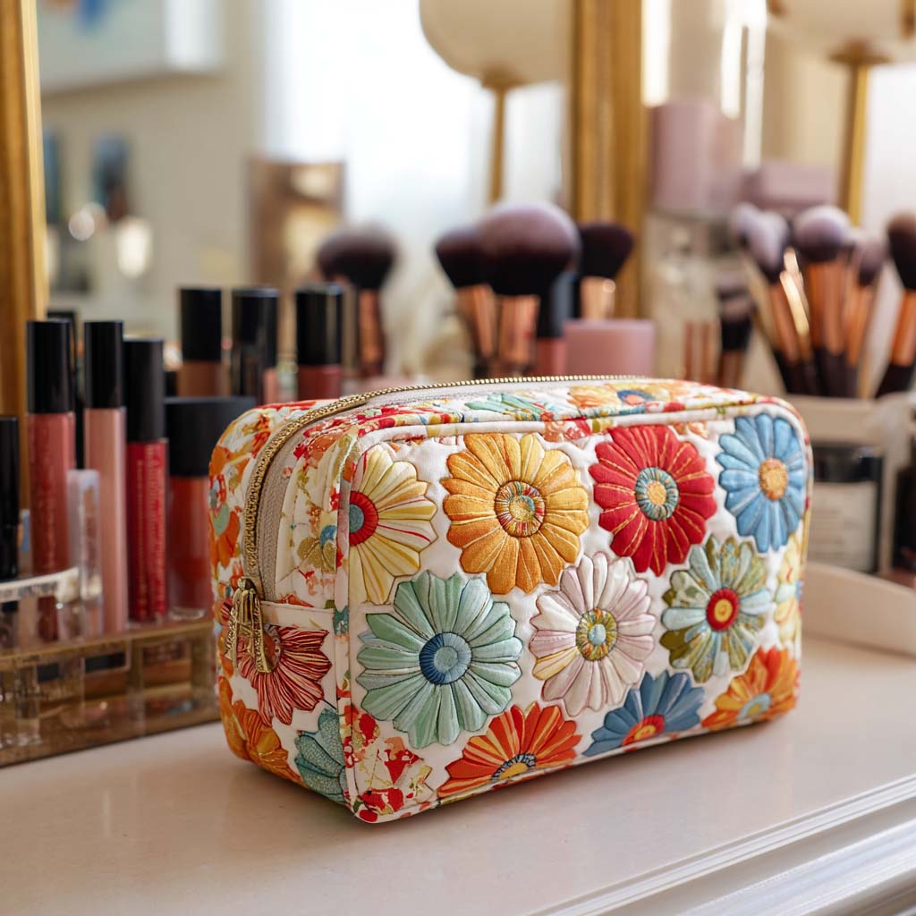 Makeuptaske Blomsterbuket i Rødt