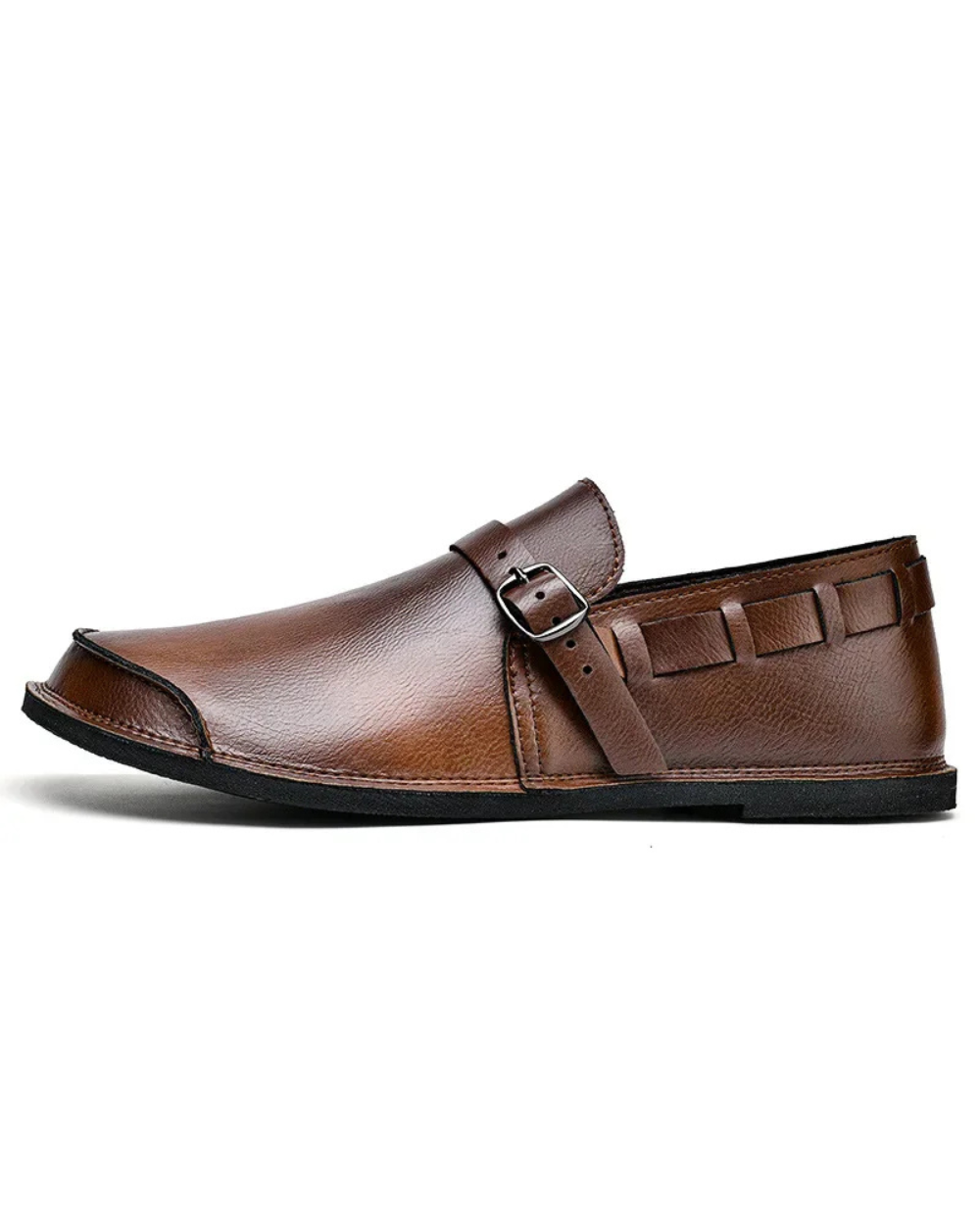 Læderloafers med spænder