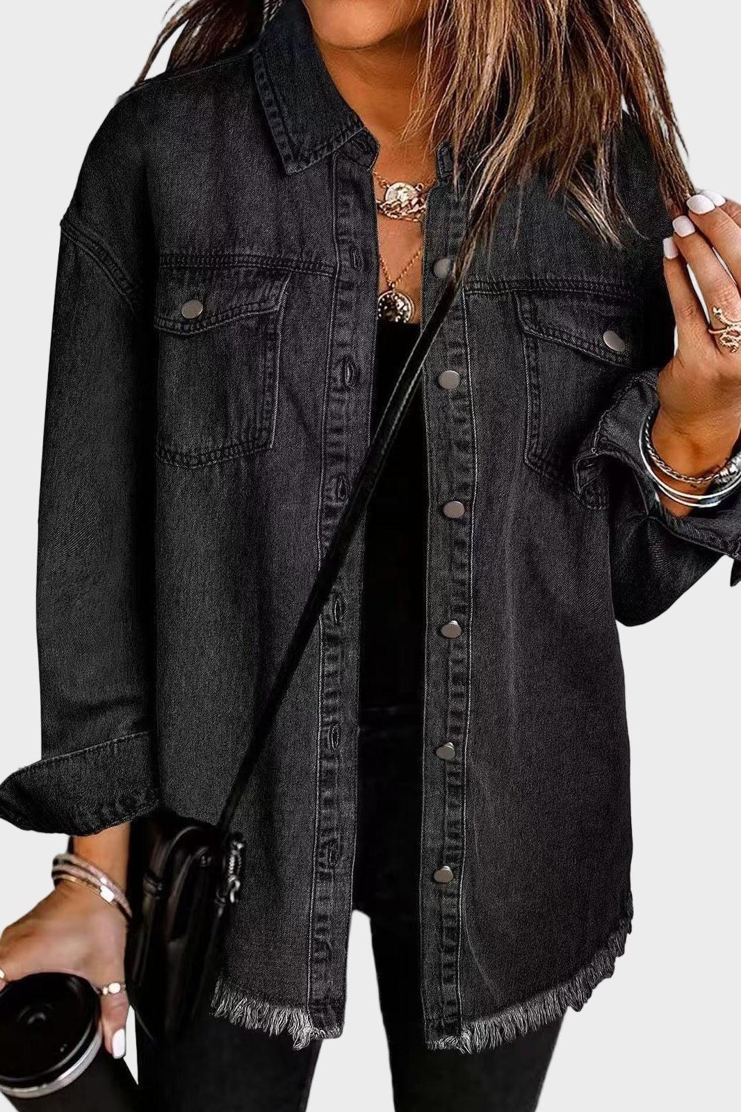 Trine | Sort denimjakke