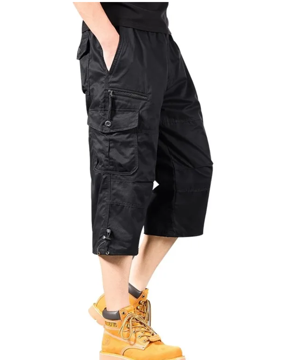 Lange Bomulds Cargo Shorts
