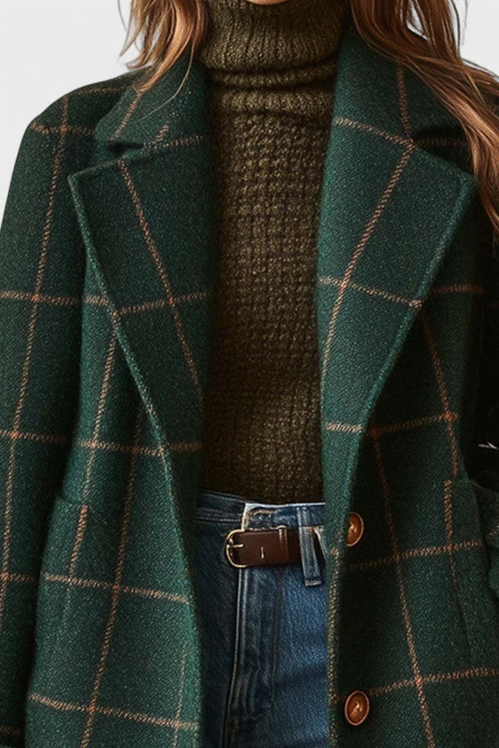 Yrsa™ | Elegant tweedfrakke i ternet mønster