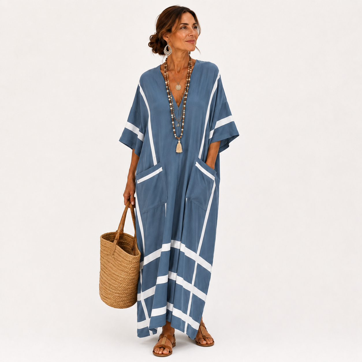 Caftan Leila Blå Striber