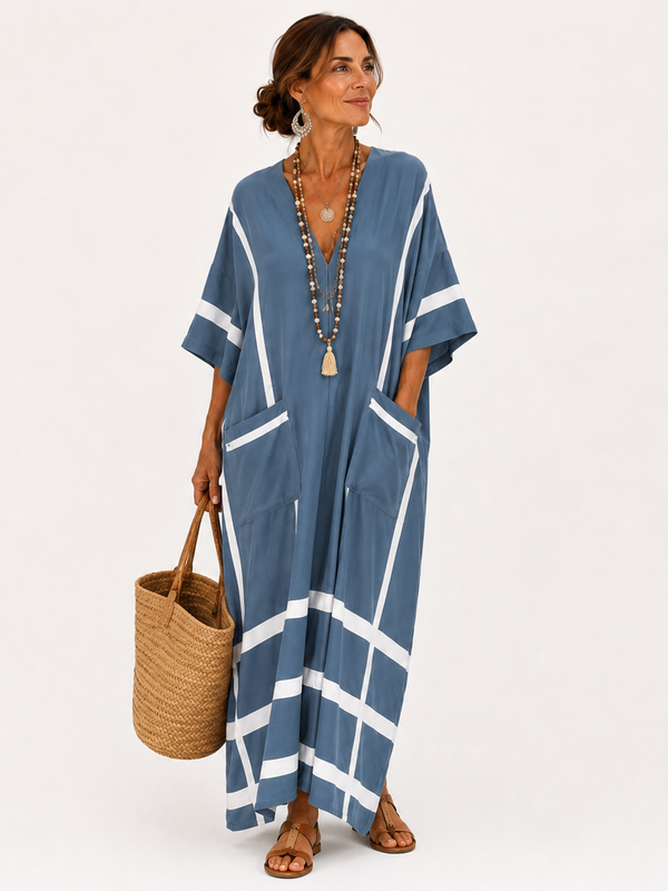 Kaftan Leila Blå Striber