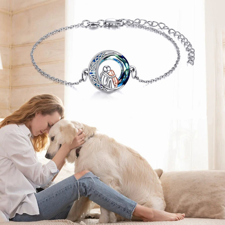 Justerbar Armbånd med Sølvvedhæng i Form af Hund 