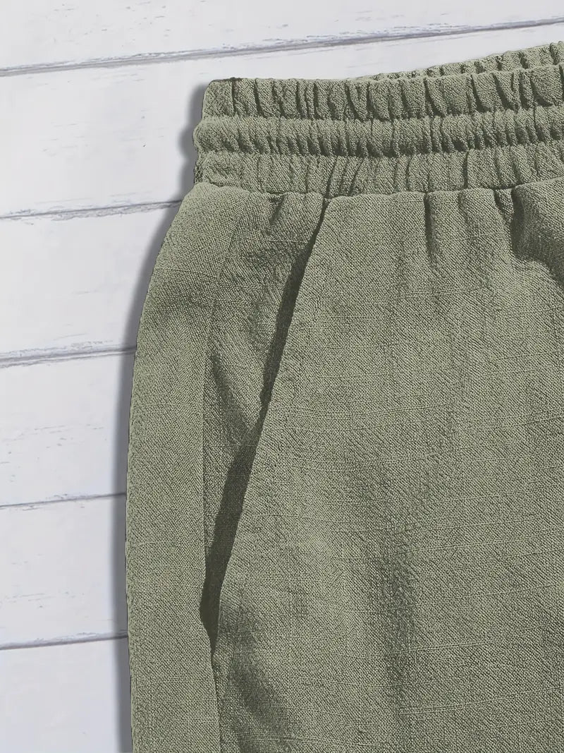 Afslappede shorts i hør