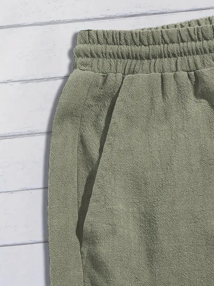 Afslappede shorts i hør