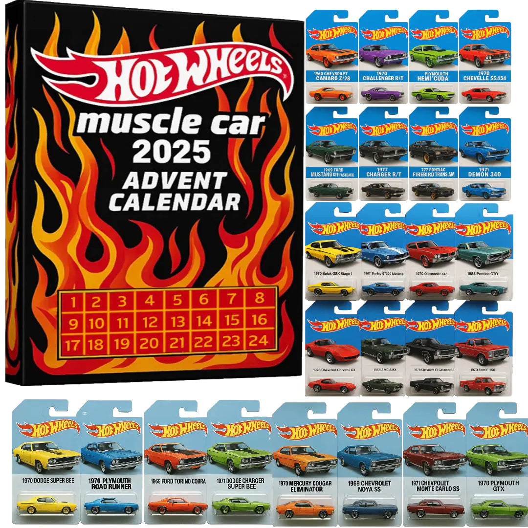 Hot Sale - 50% RABAT - Hot Wheels Muskellegetøjsbil Adventskalender - 24 DAGE 2025 