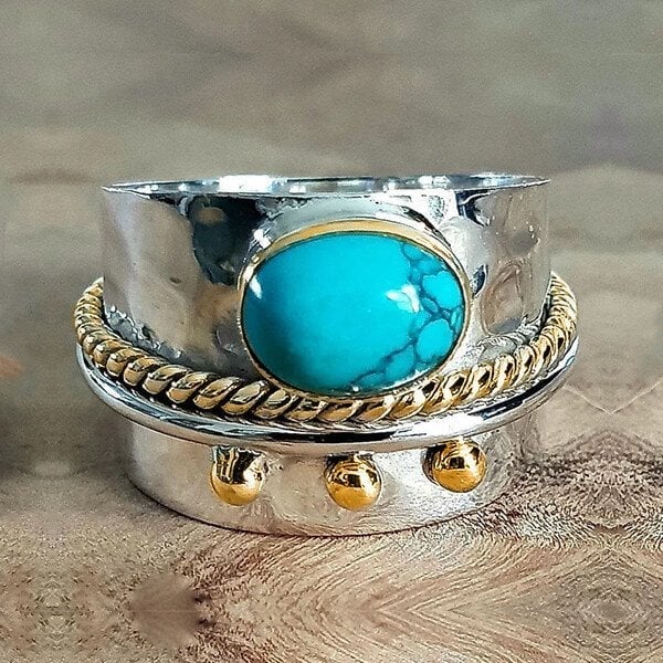Bred ring med turkis 