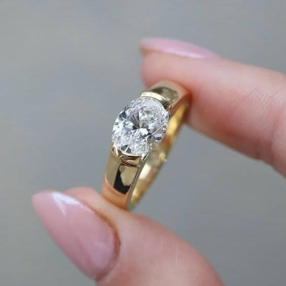 Vintage Guld Ring honning Zirconia 