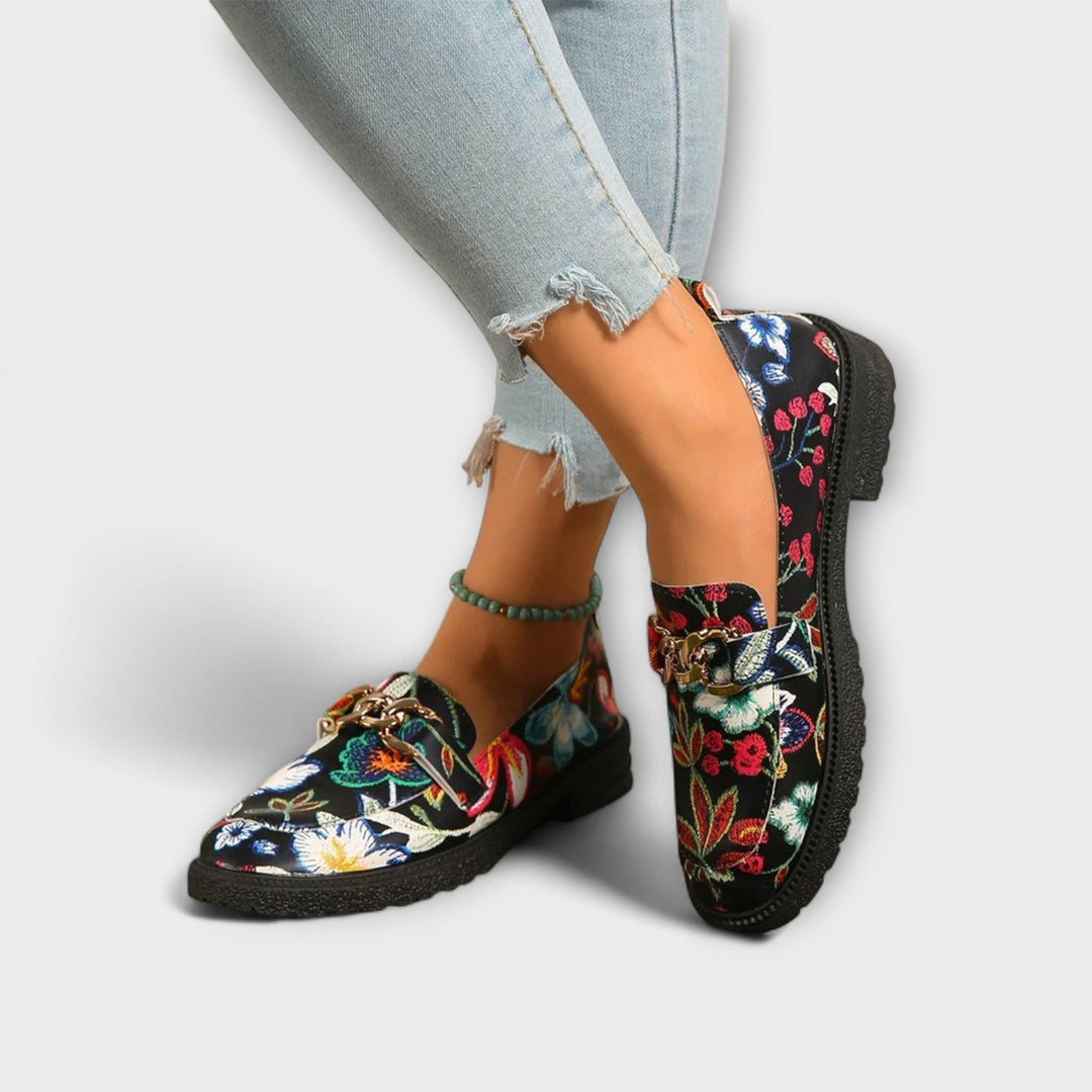 Orla – Flerfarvede blomsterloafers