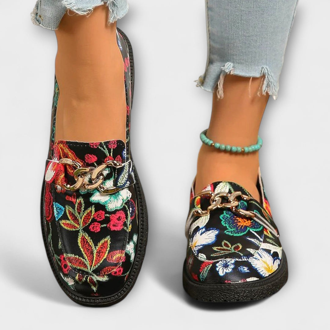 Orla – Flerfarvede blomsterloafers