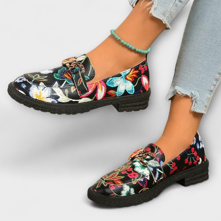 Orla – Flerfarvede blomsterloafers