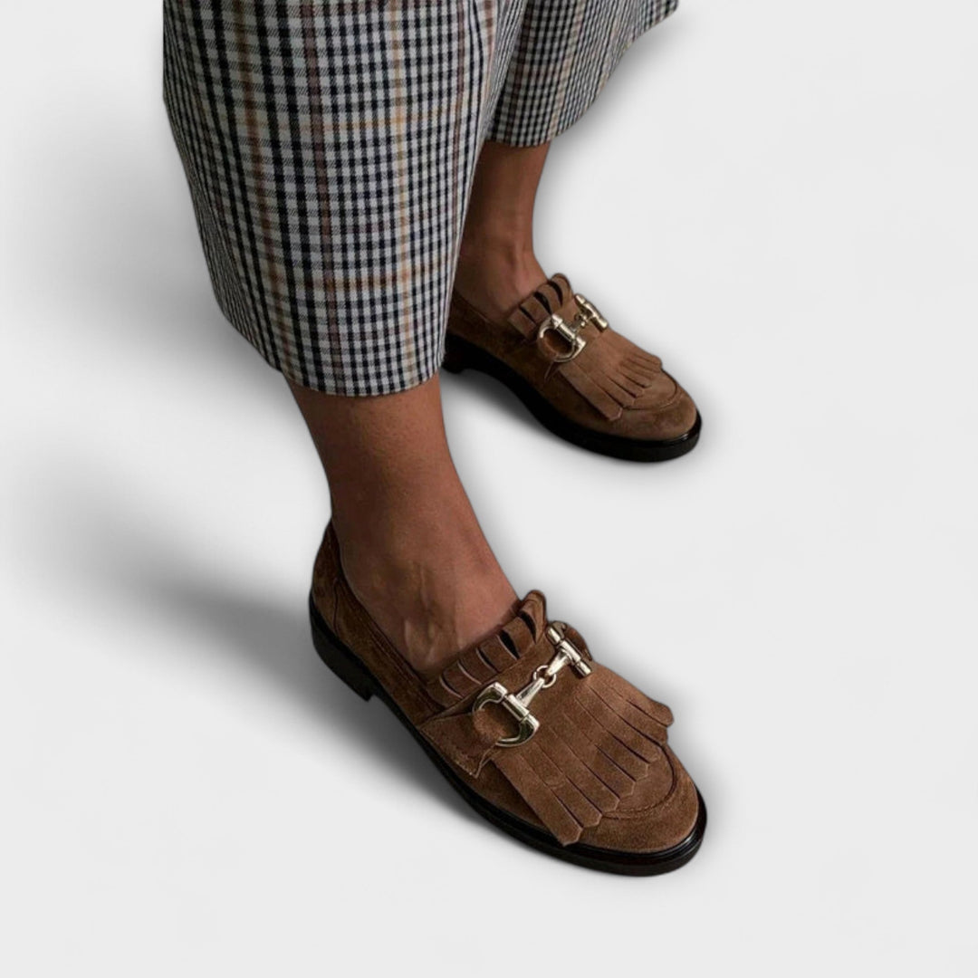 Fleur – Brune slip-on loafers med rund snude
