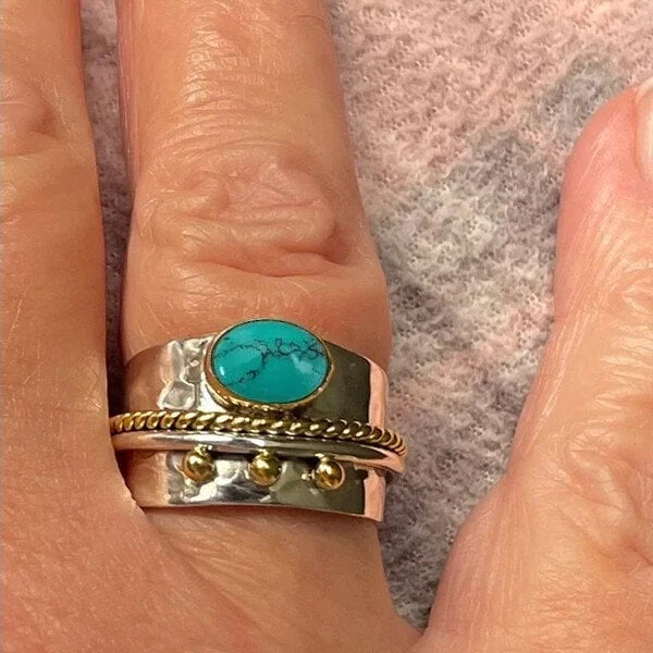 Bred ring med turkis 