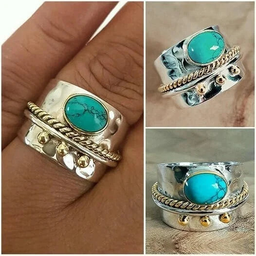 Bred ring med turkis 