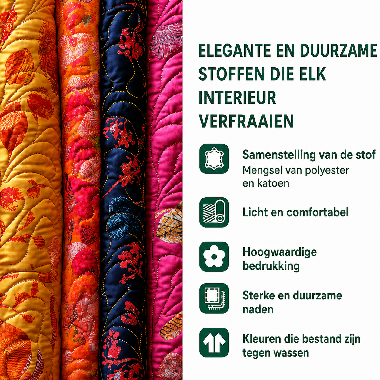 Yvonne - Polstrede gardiner Glitrende Stier