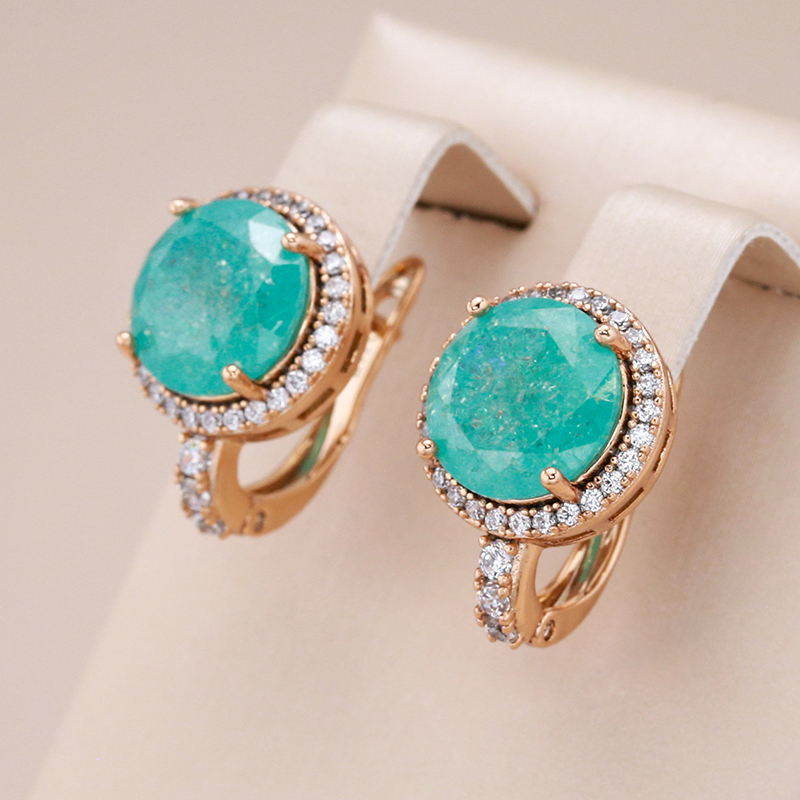 Elegante Guldørringe med Turkis og Opal