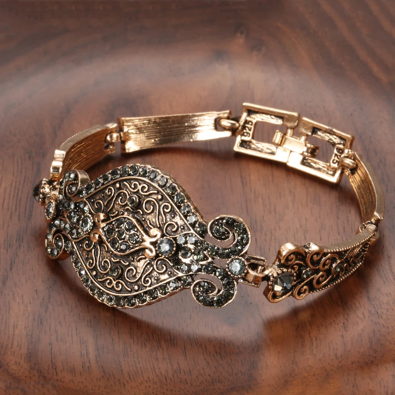 Elegant Armbånd i Sort Krystal 