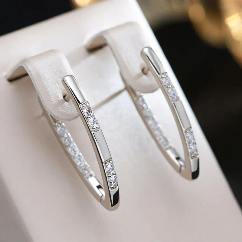 Elegante Øreringe med Zirkoner i Guld
