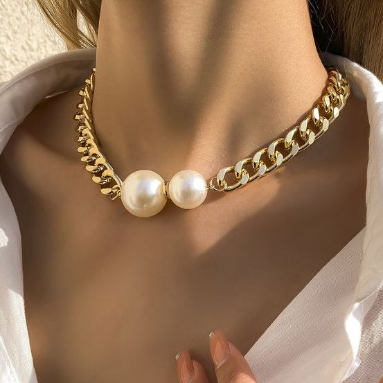 Elegant Collier med Double Perlekæde