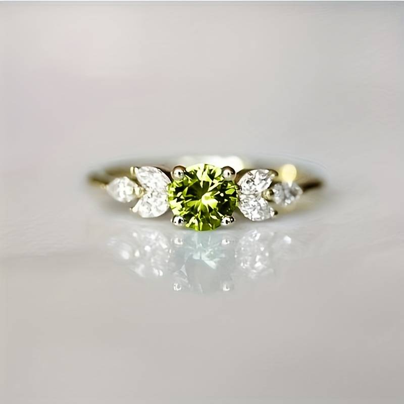 Vintage Ring med Grøn Zirconia 