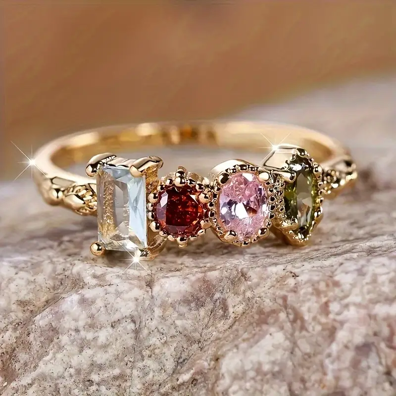 Guldfarvet Blomster Ring Vintage