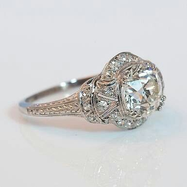 Vintage ring i krystalsølv