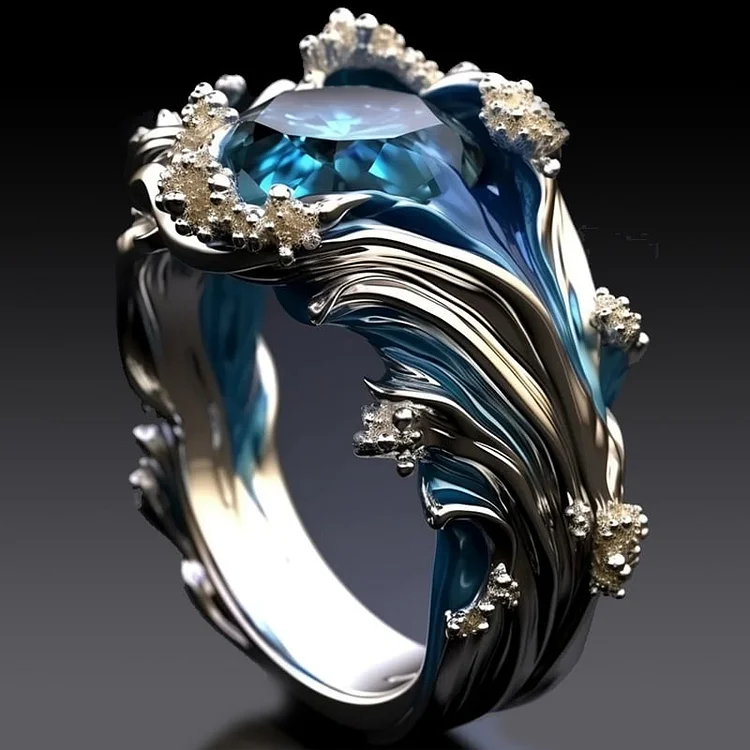 Vintage Ring Ocean Waves