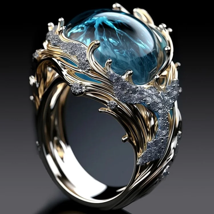 Vintage Ocean Crystal Ring 