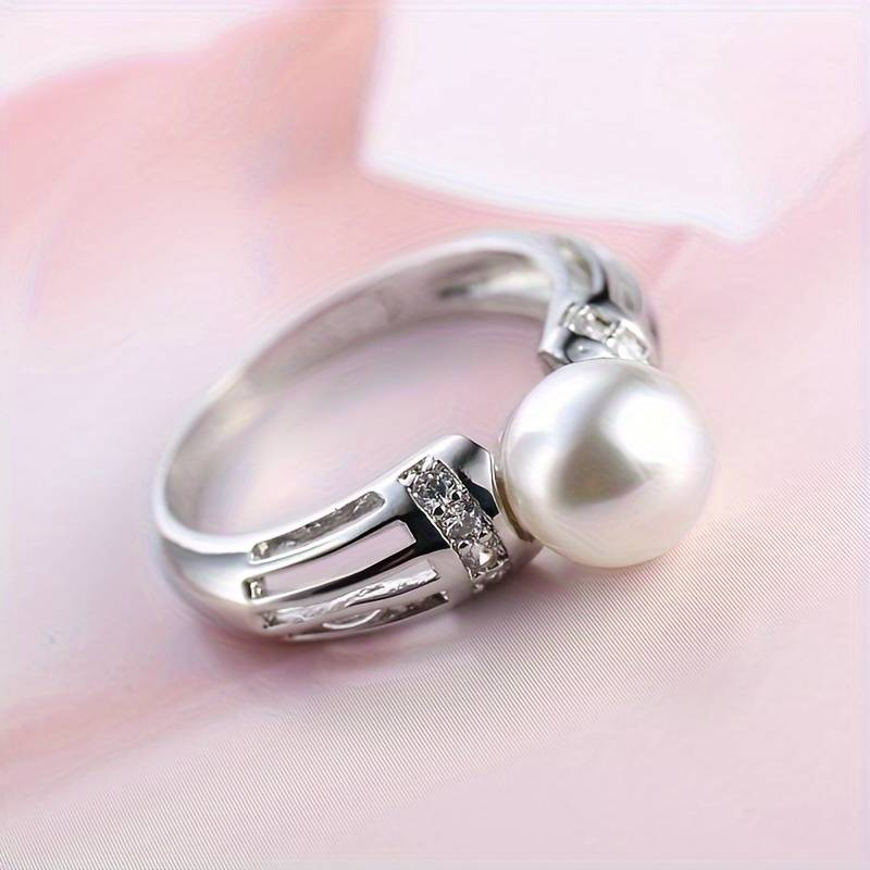 Vintage ring med sølvperle 