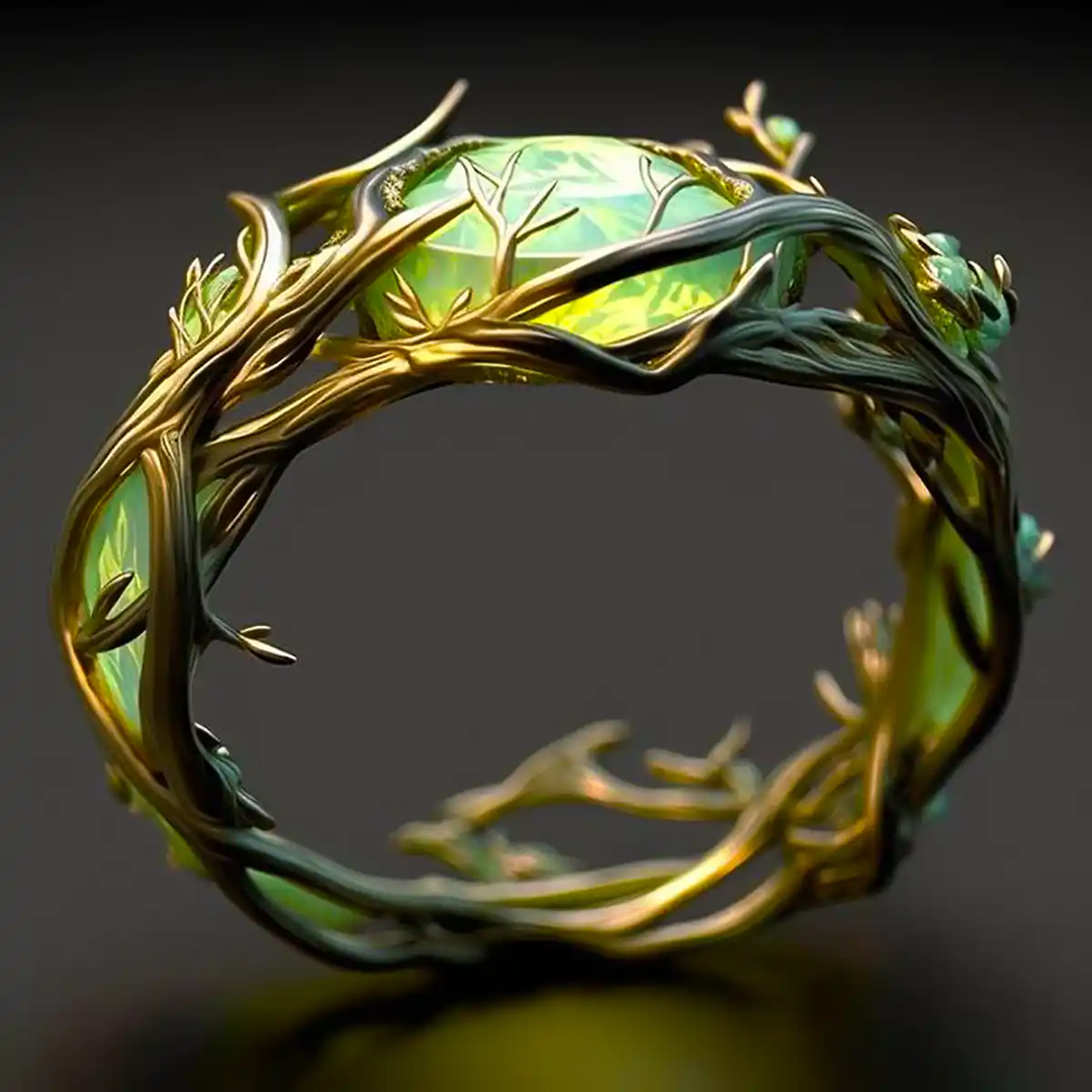 Ring Naturlig Opal Grøn 
