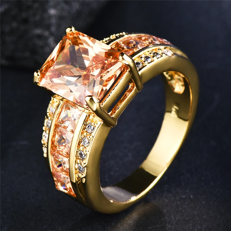 Ring med orange krystal 