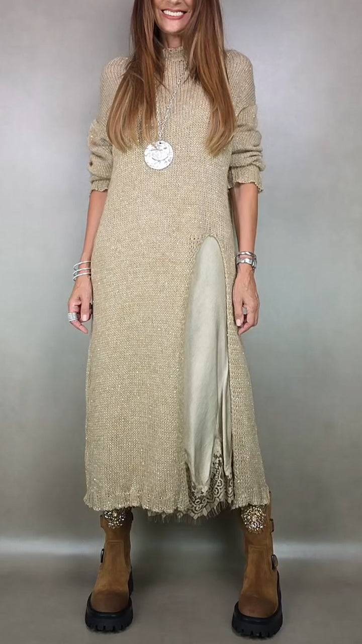 Laluna® | Komplet stilfuldt outfit (lang sweater + kjole)