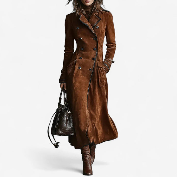 Nathaly™ Elegant Trenchcoat i ruskind