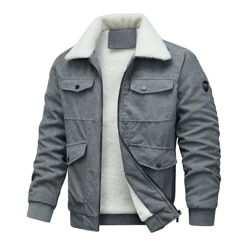Elegant Corduroy Fleece Jakke