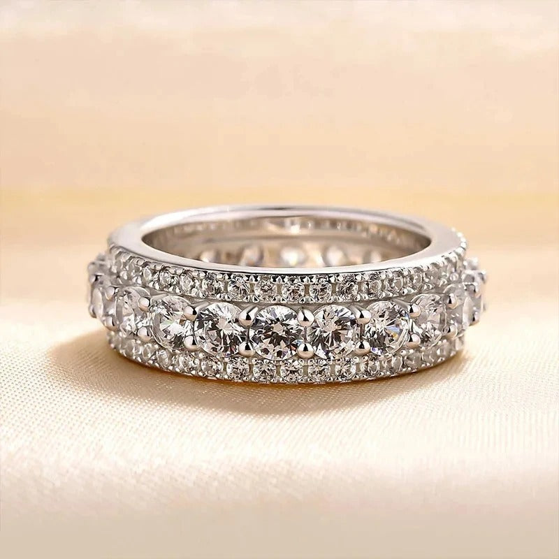 Vintage sølvring med evig ring 