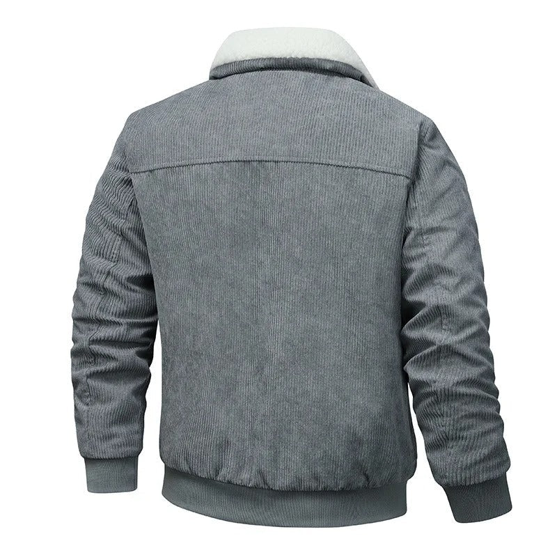 Elegant Corduroy Fleece Jakke