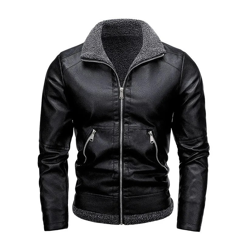 Elegant Fleece Læderjakke