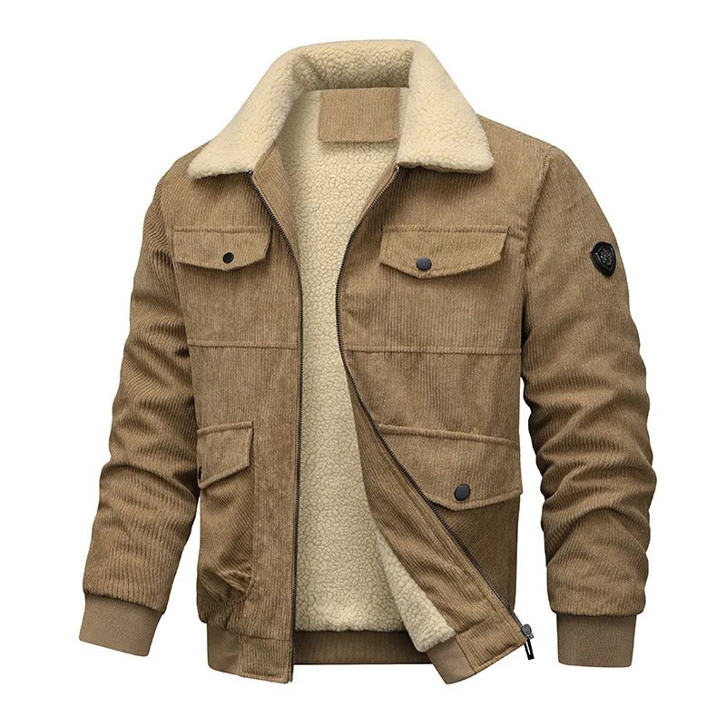 Elegant Corduroy Fleece Jakke