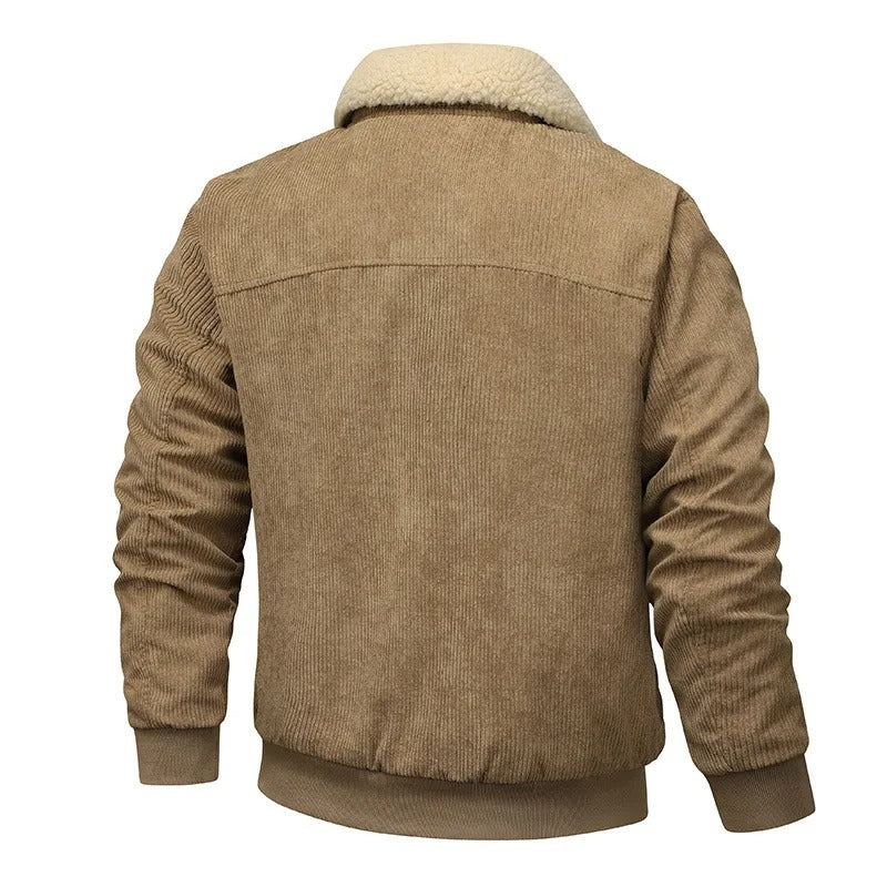 Elegant Corduroy Fleece Jakke
