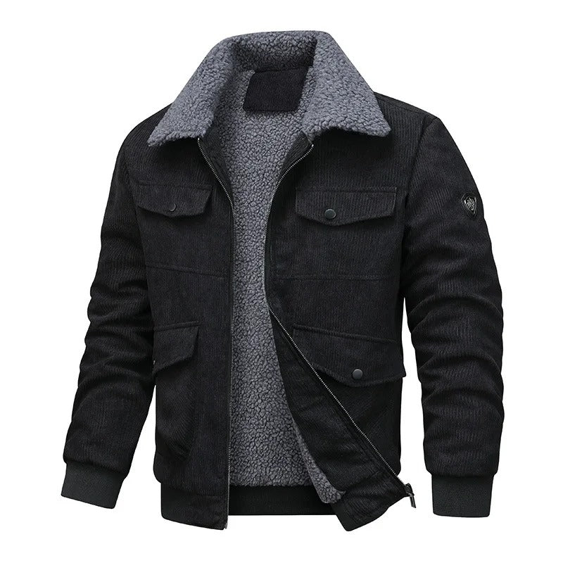 Elegant Corduroy Fleece Jakke