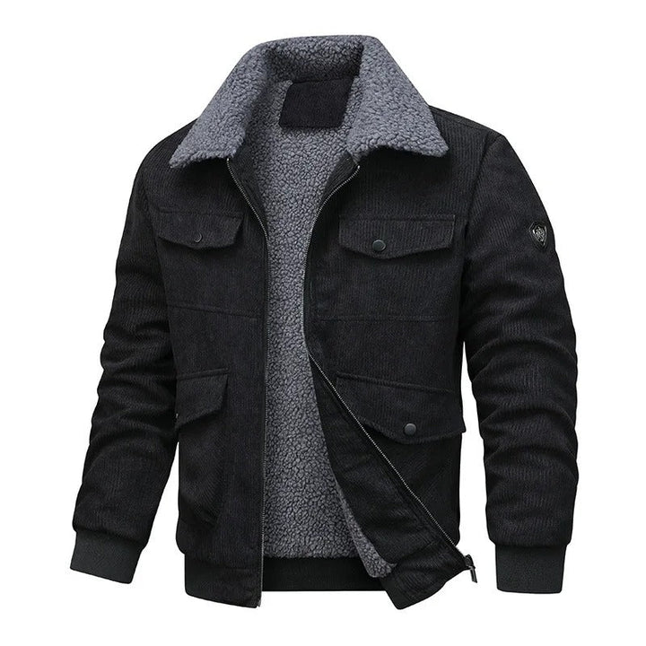 Elegant Corduroy Fleece Jakke