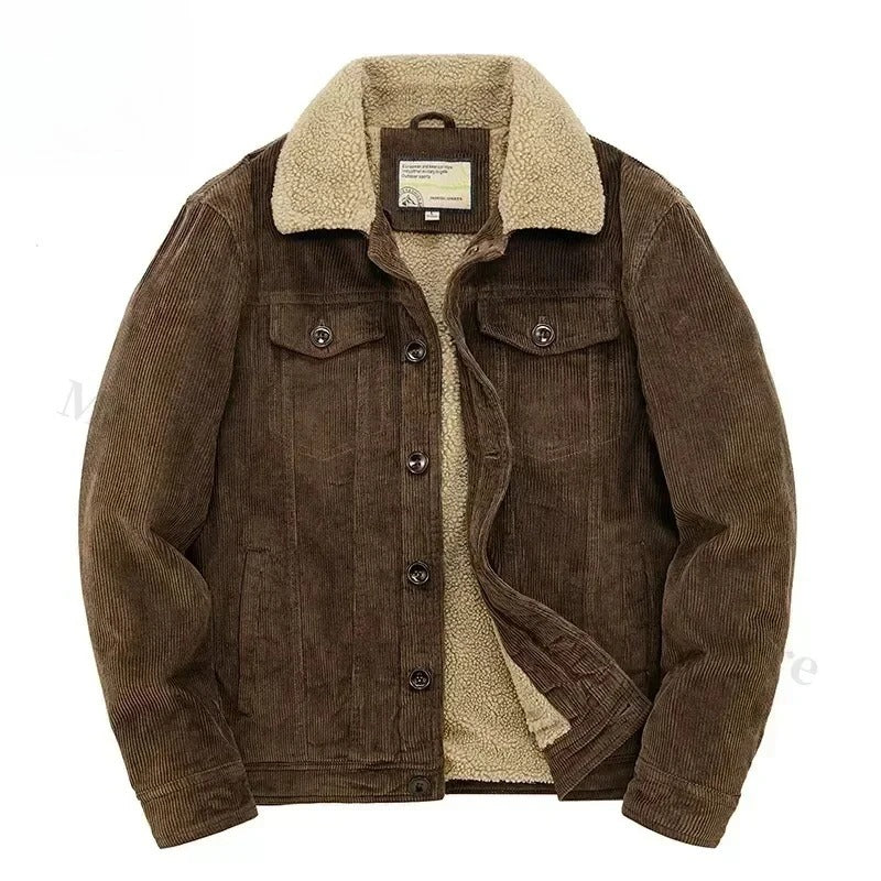 Cordurojjakke med Cashmere-for