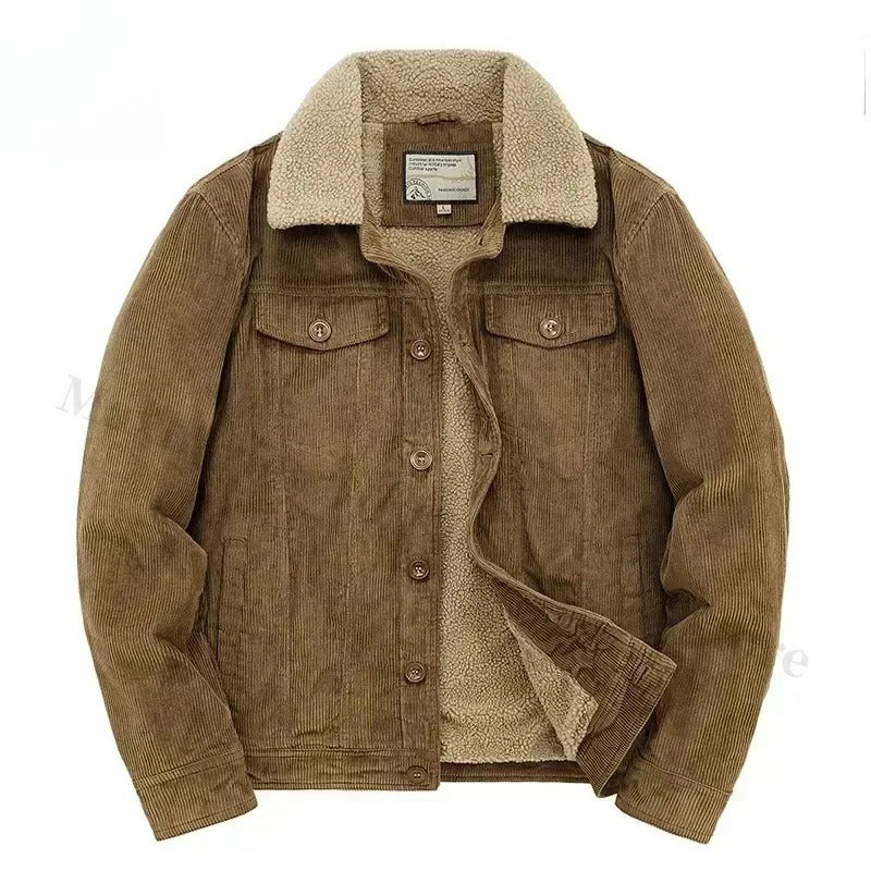 Cordurojjakke med Cashmere-for