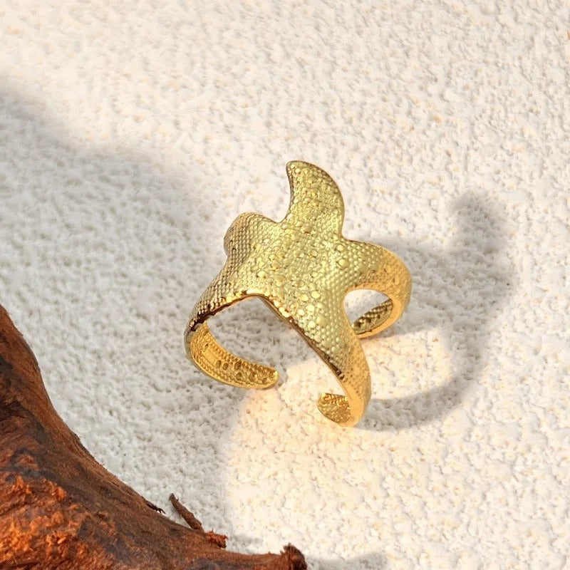 Justerbar Vintage Ring Guld Søstjerne 