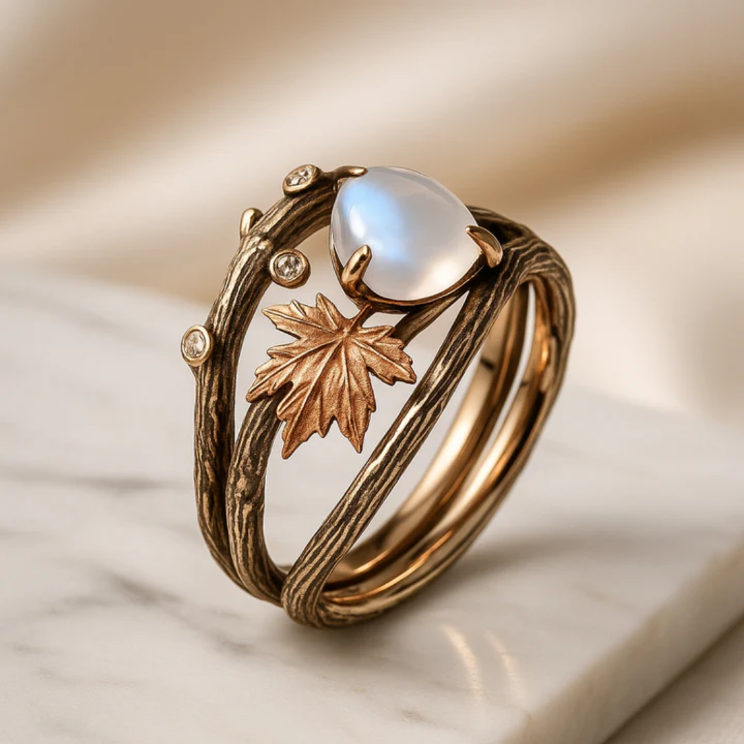 Ring med naturlig månesten 