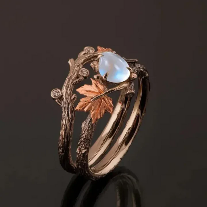 Ring med naturlig månesten 