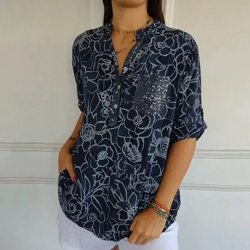 LuKa - Bluse med blomsterprint